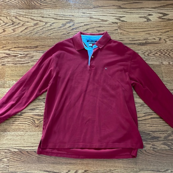 Tommy Hilfiger Burgundy Mens Cotton Button Down - Picture 1 of 4